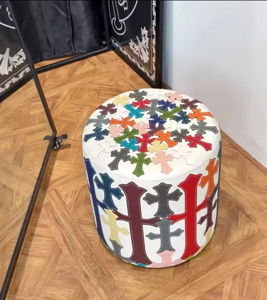 Zeit & Co – “Cross Culture” Leather Stool (Multicolor Edition)